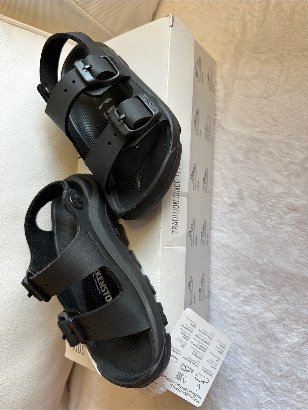 Kids Black Birkenstock Sandals